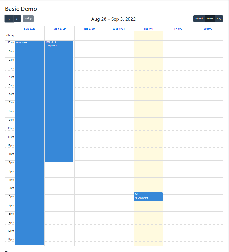 Demo day grid view